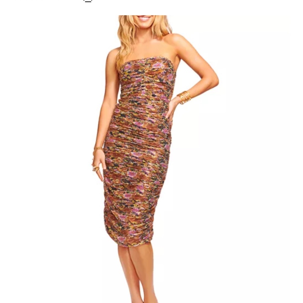 Ramy Brook claire ruched floral midi dress